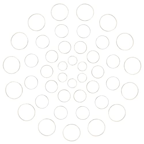SUNNYCLUE 120Pcs 4 Tamaños Pendientes Rebordear Aro Anillo de Enlace Hueco Encantos de Acero Inoxidable Pendiente Encontrar Encantamiento Conector Enlaces para DIY Artesanía Collar de Pendientes Cover