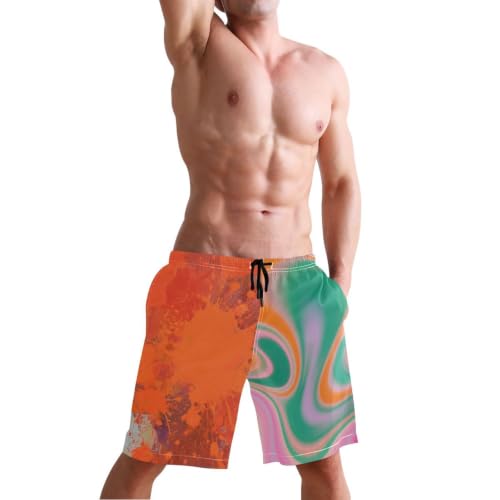 Short de plage extensible Quick au style art abstrait coloré et dynamique