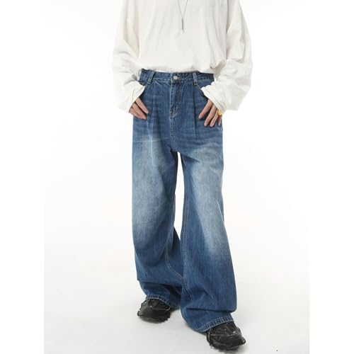 Jean décontracté en denim usé effet vieilli nuances de noir et gris