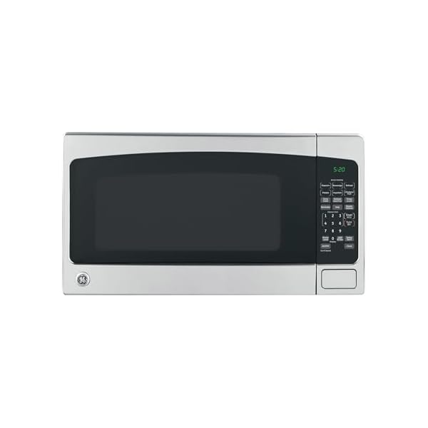 GE Countertop Microwave Oven, 1,200-watt Capacity, 2.0 Cubic Ft., 8 Auto Setting Cooking Settings, Child-Lock Technology, Kitchen Essentials for the Countertop, Dorm Room or Apartment, Satinless Steel