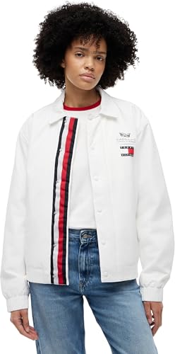 Tommy Hilfiger Unisex Blouson Jacke TH X Cadillac F1 Chevron mit Knopfleiste, Weiß (White), M – Ansicht 6