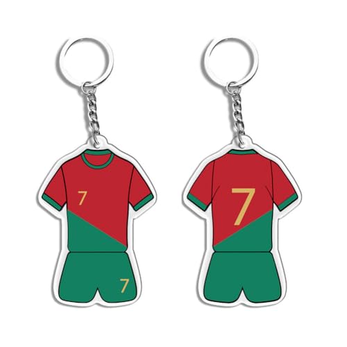 Porte-Clés Maillot Portugal - Porte-Clés de Football pour Garçons, Coupe du Monde, 2pcs, 5*3.5cm