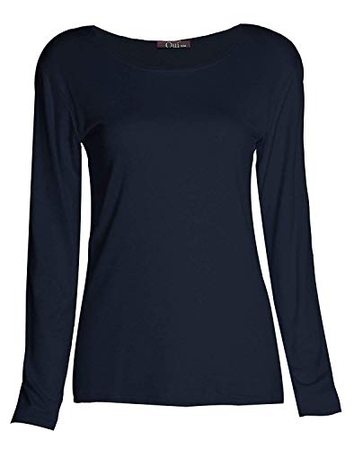 Image of Loxdonz Girls Plain Long Sleeve Scoop Neck T-Shirt Top Kids Basic Stretchy Top