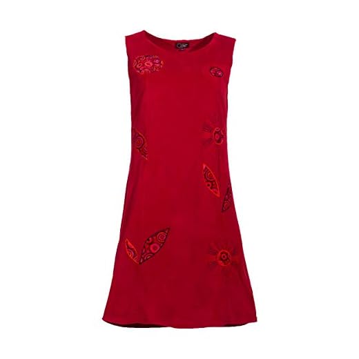 Coline Fleece ärmelloses Blumenkleid (Rot, XL)
