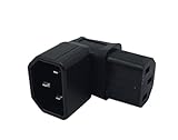 CERRXIAN Down Angle IEC 320 C14 3 Pin Male to C13 Female PDU PSU UPS Power Extension Adapter Receptacle for LCD LED TV Wall Mount