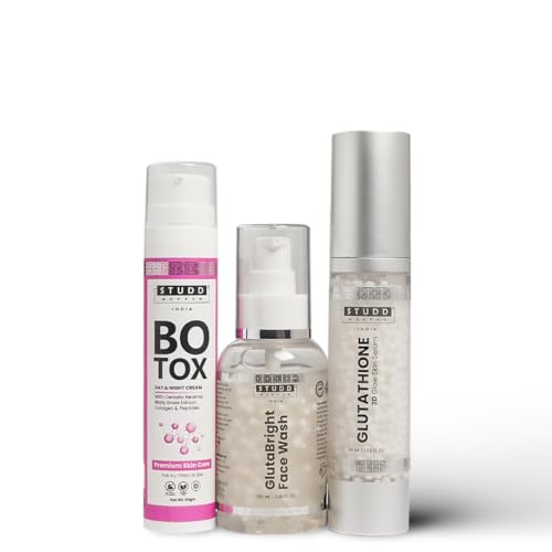 Image of Studd Muffyn | Time Reversal Trifecta Anti-Ageing Combo | Glutathione Facewash + Glutathione Serum + Day & Night Cream | Brightening, Smooth Skin & Radiance Care | Skincare Routine for Men & Women