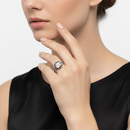 Image of Choose Your Gemstone Vintage Halo Diamond CZ Engagement Ring Sterling Silver Cushion Shape Vintage Engagement Rings Minimal Modern Design Birthday Gift Wedding Gift US Size 4 to 12