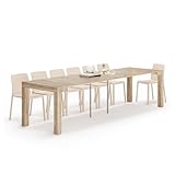 MOBILI FIVER, Table Console Extensible First, 45(305) x90 cm, Chêne, pour 14 Personnes, Console Extensible pour Cuisine et Salon, Made in Italy