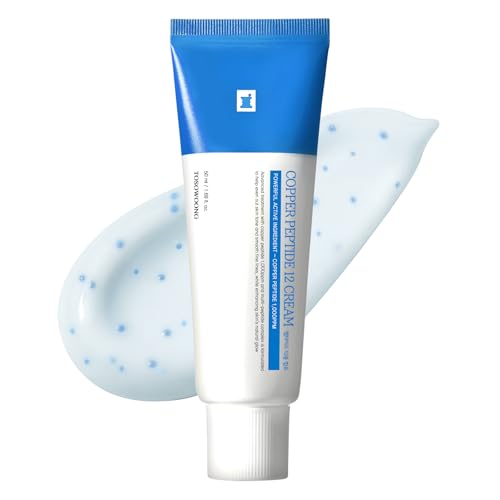 TOSOWOONG Copper Peptide 12 Cream, 99% Purity of Copper Tripeptide-1, GHK-Cu, 12 Multi-Peptide...