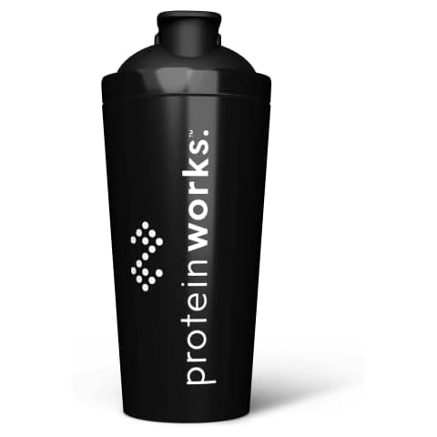 Protein Works The Metallic Midnight Shaker | Stainless Steel | Durable Protein Shaker | 739ml Cover