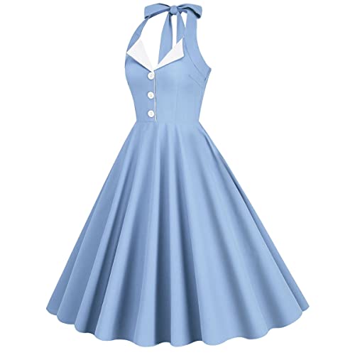 Image of Women Vintage Spaghetti Strap Cami 1950s Polka Dot Rockabilly Swing Dress Casual Boho Floral Print Cocktail Tea Party Dress