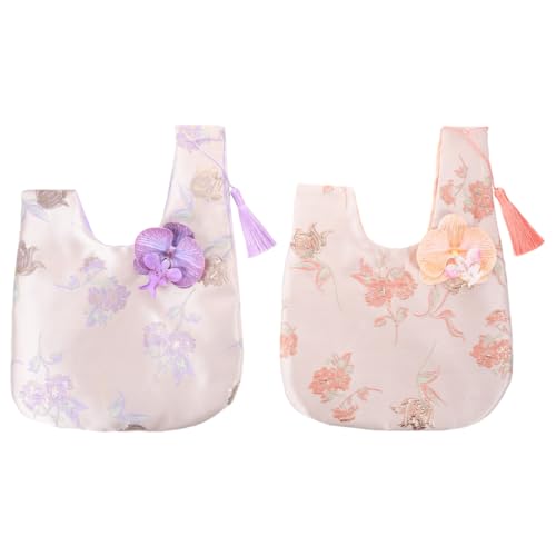 2pcs Japanese Knot Pouches bolso de mano floral miniatura 1