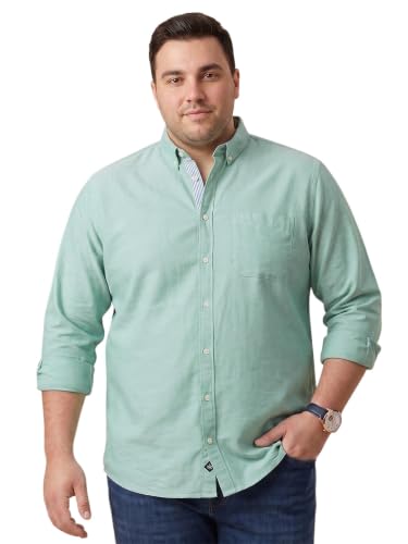 Image of Thomas Scott Men's | Plus Size | Regular Fit | Long Sleeves | Button-Down Collar | Oxford Fabric | Casual | Shirts for Men