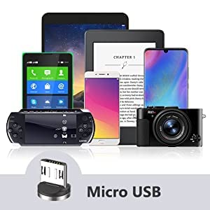Miniatura 10 de Cable magnético de carga rápida 3 en 1 USB tipo C de 540 con puntas intercambiables magnéticamente para micro USB, USB tipo C e iProducts (negro)