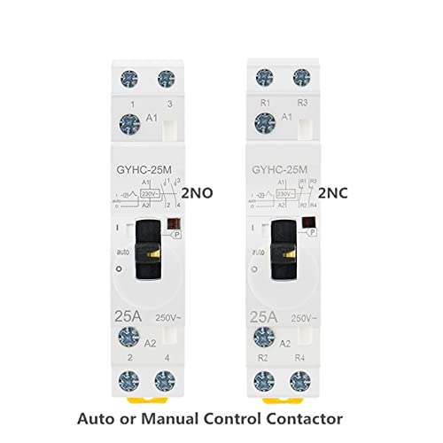 Contacteur manuel 20A 2P avec commande forcée 220V pour tableau - 4