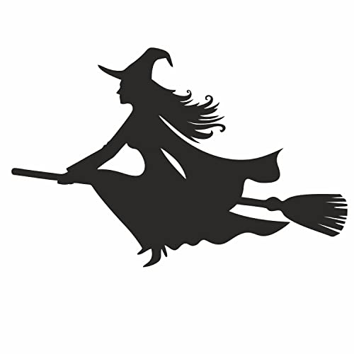 Adhesivo para coche y moto, con diseño de bruja, resistente a radiación UV y condiciones climatológicas, adecuado para lavado, color negro, 15 x 10 cm Cover