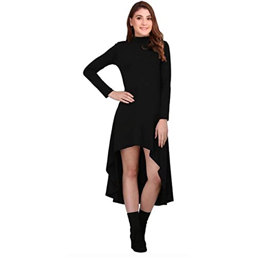 Image of Dream Beauty Fashion Women's Hosiery High-Low Full Sleeves Casual Dress (38 inch Inch Front and 52 inch Inches Back Length)