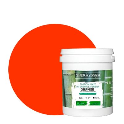 BOX DECO COULEURS Pintura natural ecológica interior exterior aspecto mate Natura - 1L, naranja