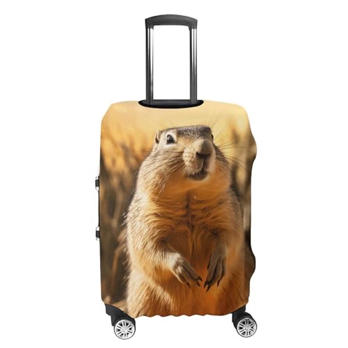 Hand Drawn Groundhog Luggage Covers Tsa Approved Suitcase Cover Elastic Washable Luggage Sleeve Carry on Cover Protector Anti-Scratch Suitcase Protector Fits 19-30 Inch Case(L)4