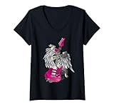 Womens I Love Rock And Roll Guitar Angel Wings V-Neck T-Shirt