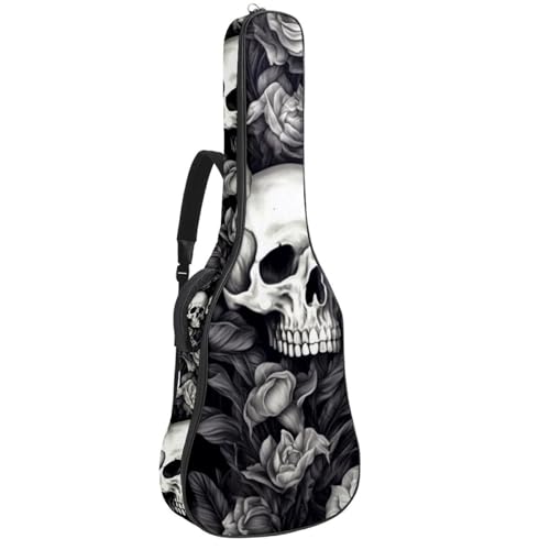 Housse de guitare pour transport urbain sac à dos étanche à motif crâne multicolore