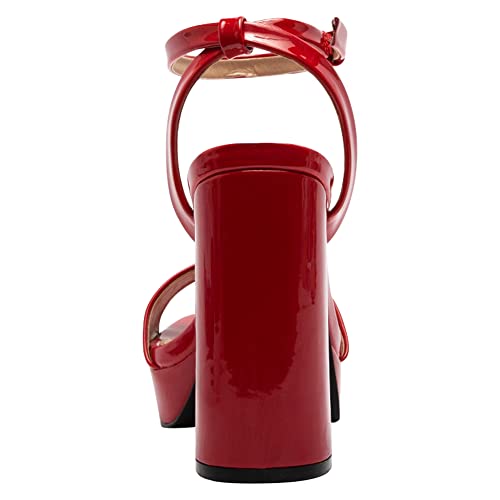 SOBEYO Women's Platform Sandals Ankle Strap Chunky Block High Heels Open Toe Shoes2