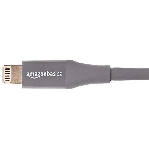 Image of AmazonBasics Apple Certified Lightning to USB Charge and Sync Tough Cable, 0.33 Feet (10 Centimeters) - 2-Pack - Gray (Ideal for Power Banks)