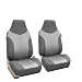 FH Group FB101102 Supreme Twill Fabric High-Back Pair Set Car Seat Covers, Airbag Compatible, Light/Dark Gray Color with Gift - Universal Car, Truck, SUV, or Van