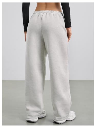 Floerns Women's Bow Baggy Sweatpants Drawstring Waist Straight Wide Leg Cute Pants2