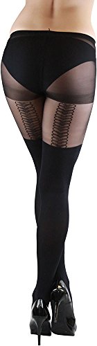 Image of ToBeInStyle Women's Valentine Day Themed Opaque Sheer Pantyhose w /Heart Love