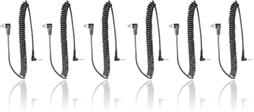 Image of Foto&Tech 3.5 mm to Male Flash PC Sync Cable, 14 Inch Coiled Cord with Screw Lock, Compatible with Nikon Canon and Most DSLR Cameras PocketWizard Plus III Plus II Mini Phone PC1 (3 Pieces) (Pack of 2)