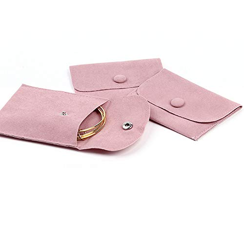 Luzen 2Pcs Soft Velvet Jewelry Pouch With Snap Button Small Jewelry Gift Bags Purse Pouch For Necklaces Bracelet Rings Watch Earrings Lipsticks thumb #1