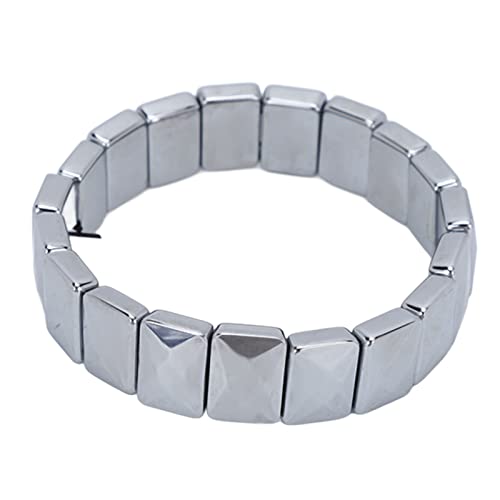 ZJchao Terahertz Stone Bracelet, Faceted Rectangular Healing Fashion Bracelet