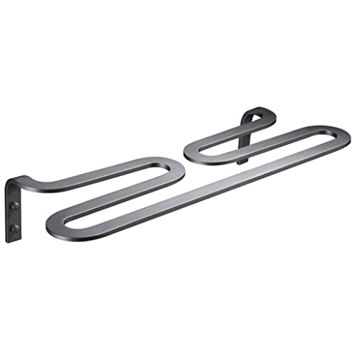 Porte-serviettes créatif gris barre de rangement murale pour douche et salle de bain