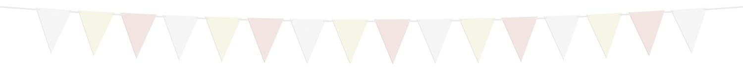 Folat 24324 Pastel Colourful Paper Flag Banner Playful Powder 6 Metre Wedding Party Decorations for Festival, Carnival, Birthday Decoration, Baby Shower and Baby Shower, Pink