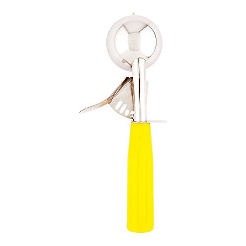Image of Restaurantware Met Lux 2 Ounce Portion Scoop 1 Trigger Release Cookie Scoop - With Yellow Handle Stainless Steel Disher For Portion Control Scoop Cookie Dough Cupcake Batter Or Ice Cream
