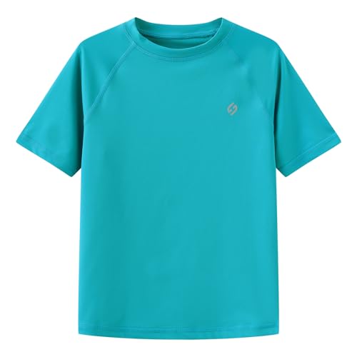 HODOSPORTS Boys UPF 50+ Rash Guard Swim Shirts Short Long Sleeve Quick Dry UV Protection Sun Shirt Aqua