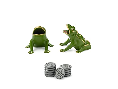 Argarden Rana y 10 fichas de Acero Inoxidable para el Juego de la Rana «Tipo Vasco»