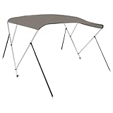 vidaxl bimini di prua con tendalino 3 archi grigio 184x189x135 cm