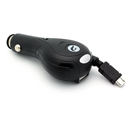 3.1Amp Retractable Car DC Socket Rapid Charger USB Port MicroUSB Power Adapter for Verizon LG Stylo 2 V - Verizon LG Transpyre - Verizon LG V10 - Verizon Microsoft Lumia 735