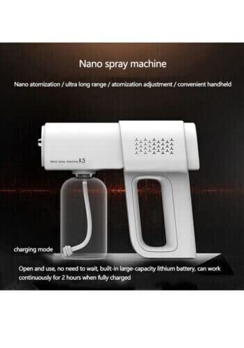 PISTOLA A SPRUZZO DISINFETTANTE IGIENIZZANTE, SPRUZZATORE A VAPORE PORTATILE RICARICABILE USB, PISTOLA DISINFETTANTE CON 380ML DI CAPACITA', DISINFETTANTE PER CASA, SCUOLA E GIARDINO - DISCORAMA®