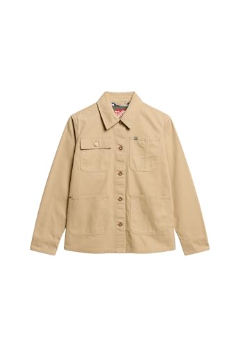Superdry Damen Bestickte Chore-Jacke Canyon Beige 42