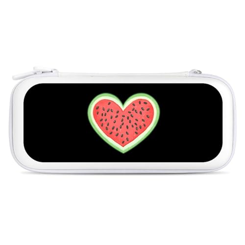 Watermelon Heart Compatible with Switch Carrying Case Hard Travel Game Bag Pouch with 15 Games Accessories White-style