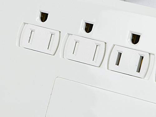 Monoprice Power & Surge - Protector eléctrico con 12 tomas y 2 puertos USB de carga 2.1A incorporados - 1.83 m - Blanco miniatura 4
