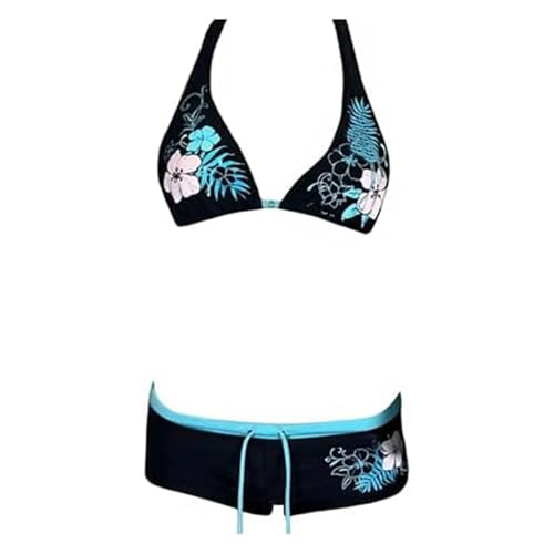 Conjunto de Bikini de 2 Piezas Y2k Halter para Mujer, Traje de baño Sexy para Playa, Lindos Trajes de Verano para Salir 2025, Vacaciones 2000, Negro -, M