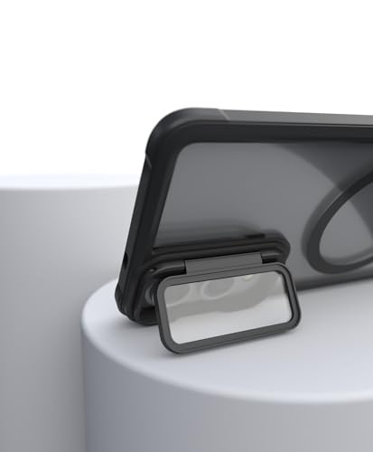 Image of Pirum Back Cover for Samsung Galaxy S26 Edge Magnetic Wireless Charging with Lens Cover Kickstand - Black