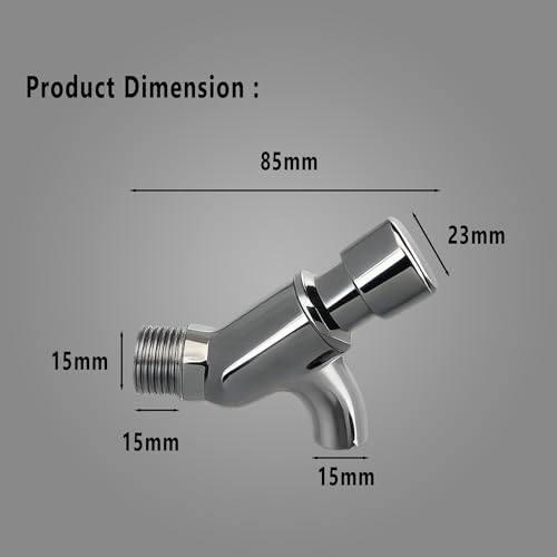 Image of New Ware Water Tap Push Cock for Bathroom Accessories, Kitchen, Wash Basin, Kitchen Sink PMT /Brass Bib Tap for Wash Basin (Chrome Finished /Silver)