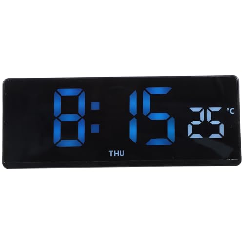 Reloj digital moderno negro de mesa con temperatura para hogar 2