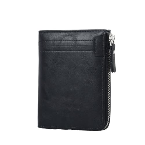 Men's Wallet Zipper Multi-slot Short Money Clip Vintage Money Clip Short Card Bag(D) - Main Image