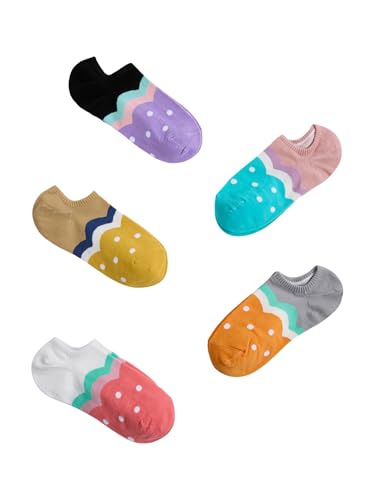 Image of WDIRARA Women's 5 Pair Cute Fruit Graphic Ankle Socks Funny Low Cut Sock Pairs for Girl Teen
